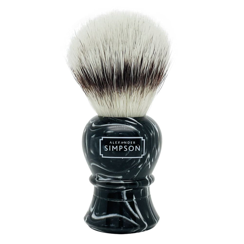 Simpsons Shaving Brush Islington L – Synthetic – Faux Ebony Marble