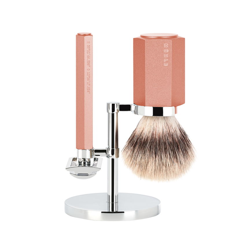 Rakset Hexagon Sunrise med Silvertip Fibre® Rakborste