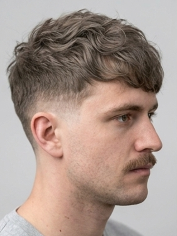 Messy fringe som faller löst över pannan