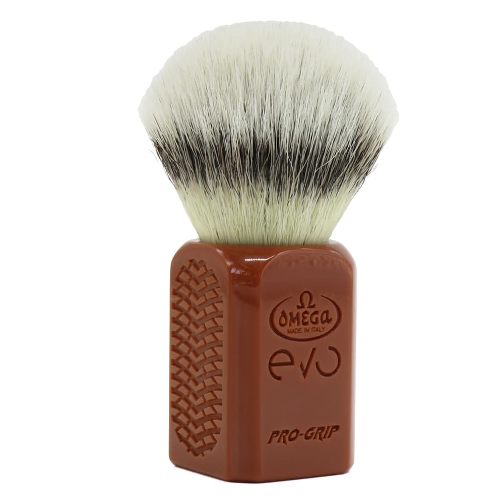 Omega Shaving Brush EVO Pro Grip – Brown
