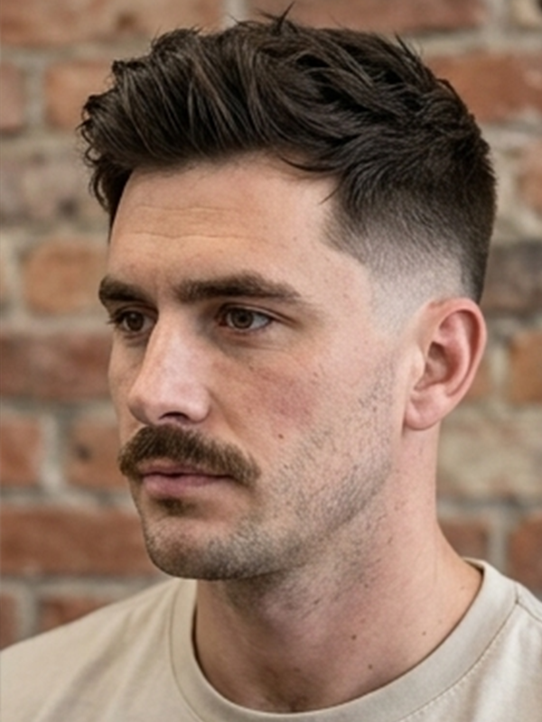 Textured quiff med matt finish och sidbena