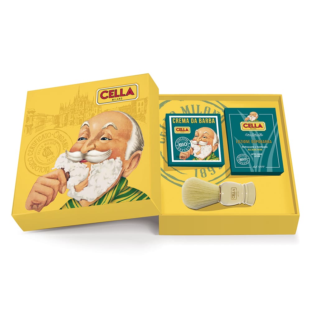Cella Milano Ekologiskt rakset – kräm, aftershave och borste