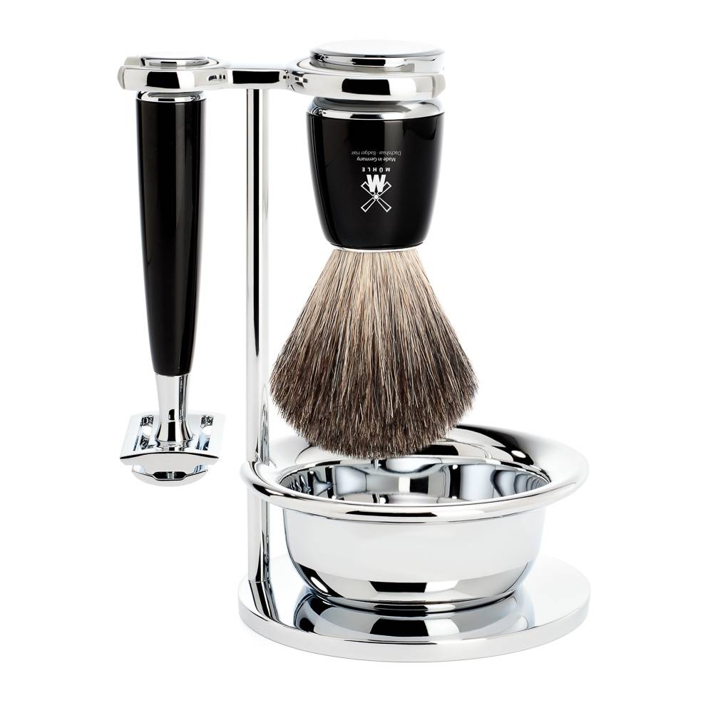 Mühle Rytmo Safety Razor Shaving (4 pc.) – Pure Badger – Black